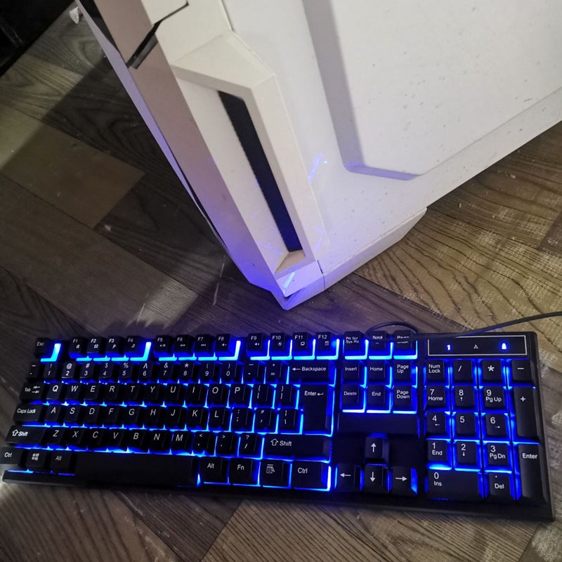 ZK-801B Luminous Gaming Keyboard USB wired desktop computer notebook external office keyboard wholesale BLUE BLUE BLUE BLACK ENGLISH 