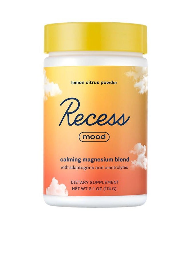 RECESS مسحوق المزاج، مزيج مهدئ من المغنيسيوم L-Threonate مع زهرة العاطفة، L-Theanine، الإلكتروليتات، مسحوق دعم المغنيسيوم الهادئ - نكهة الليمون الحمضية 28 حصة - Image 1