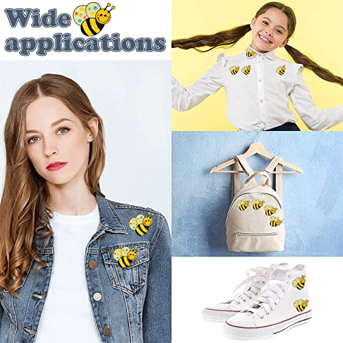 EVERMARKET 10 Pieces Bee Embroidered Iron-on Patches Large Shape Sew on Applique for Bags, Jackets, Jeans, Hats, Clothes DIY Decoration - Image 4