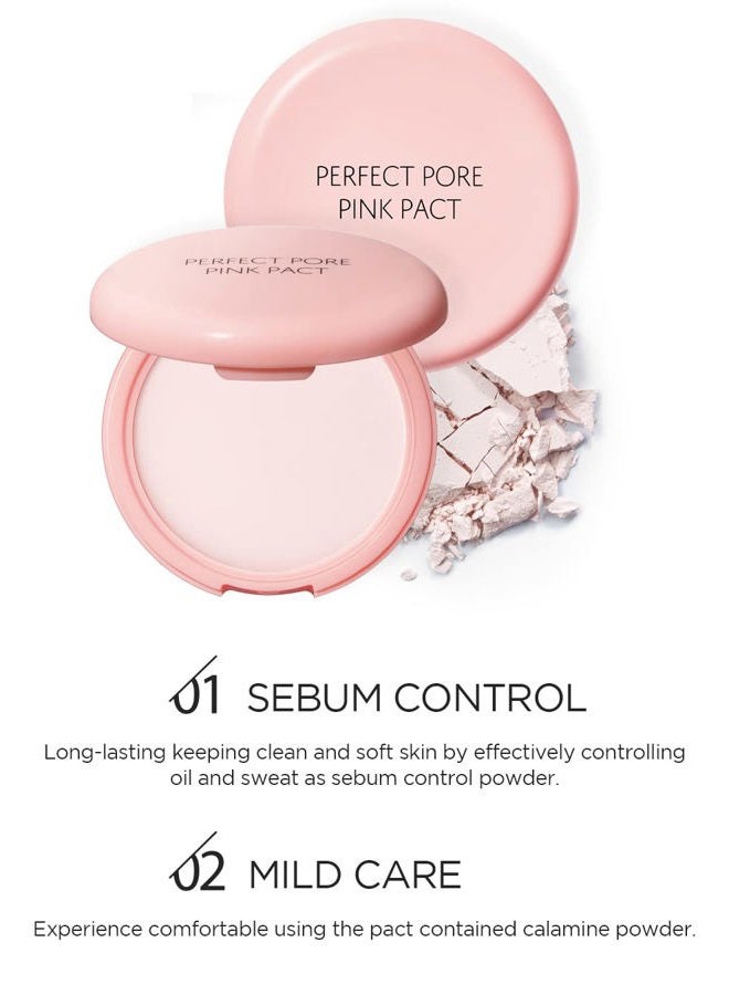 THESAEM Saemmul Perfect Pore Pink Pact - Makeup Finishing Pressed Powder for Sebum Control and Pore Minimization, Soothes Sensitive Skin with Calamine, Setting Powder, Clumps Free 12g - Image 3