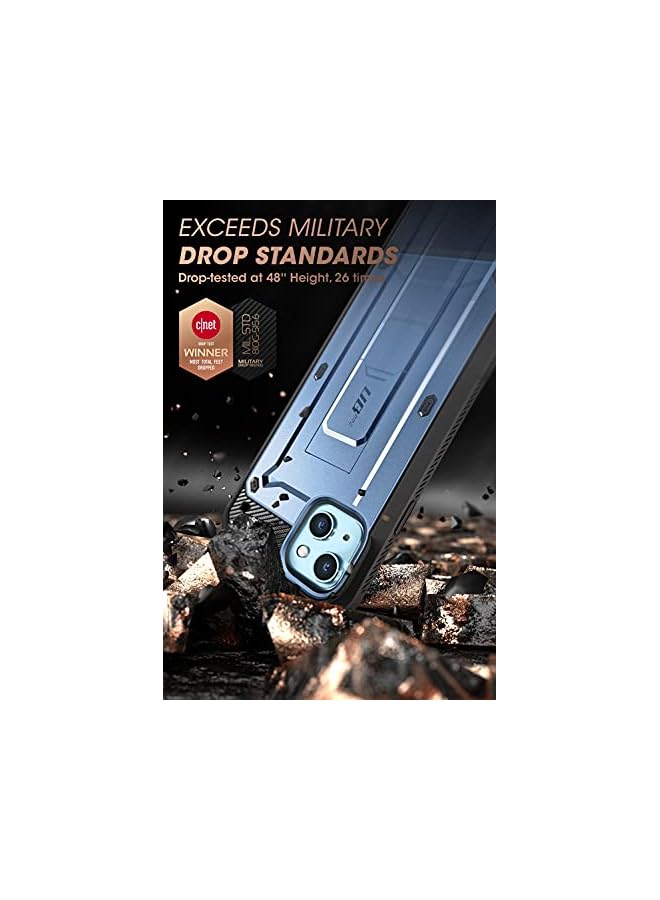 SupCase Unicorn Beetle Pro Series Case for iPhone 13 (2021 Release) 6.1 Inch, Built-in Screen Protector Full-Body Rugged Holster Case (Cerulean) - Image 3