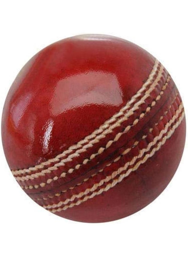 كرة نادي الكريكيت الجلدية باللون الأحمر، عبوة من قطعة واحدة - Image 2