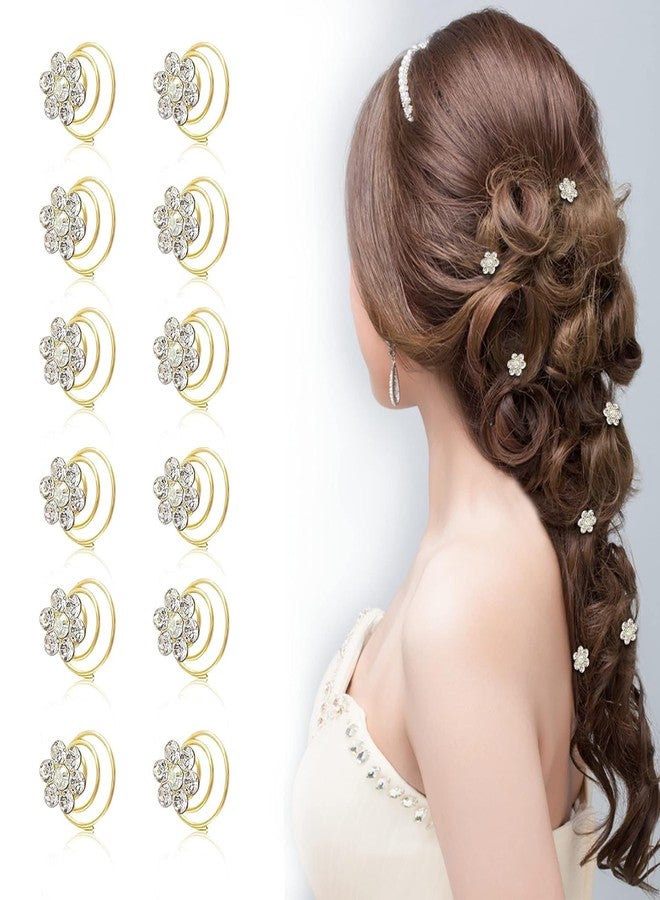 مجموعة إكسسوارات الشعر من Glamyou: دبابيس شعر مزخرفة مرصعة بأحجار الراين على شكل زهور، مجوهرات شعر للعرائس، دبابيس شعر فاخرة مرصعة بالأحجار، دبابيس شعر لامعة للنساء (التصميم رقم 12).