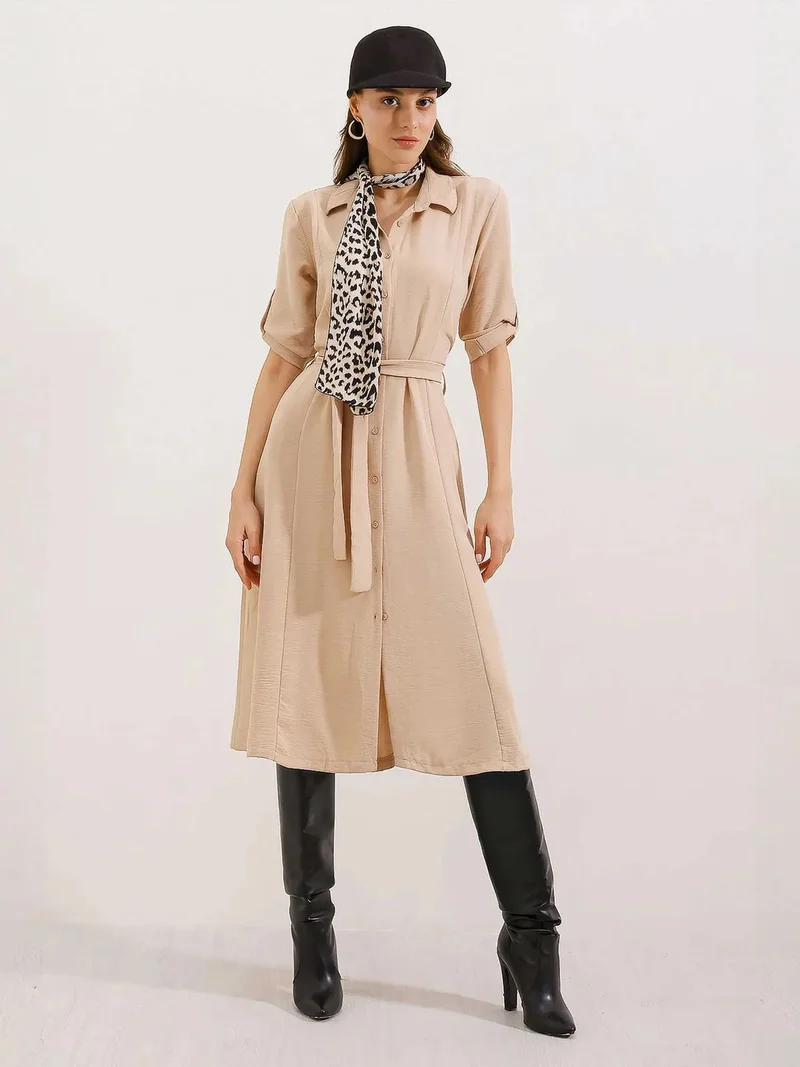 بيغ دارت BDART Textured Midi Dress with Bow