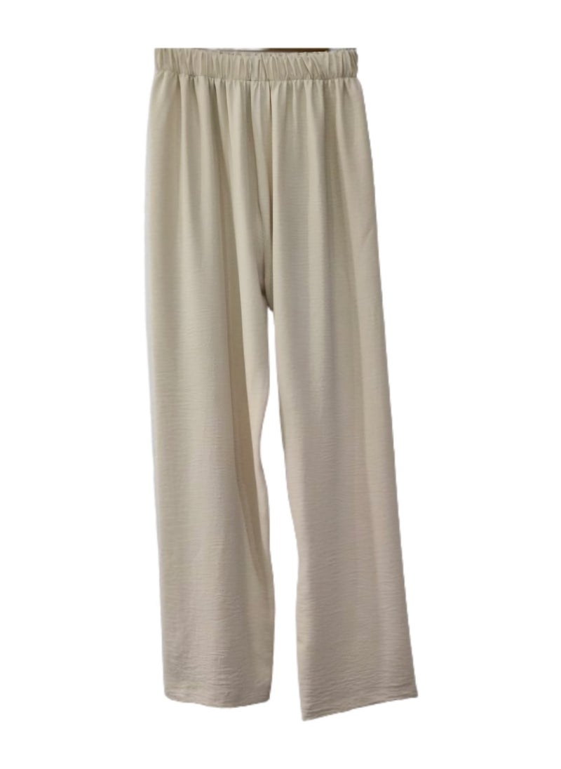 Styley - womaen wide pants CY fabric beige colore - Image 1