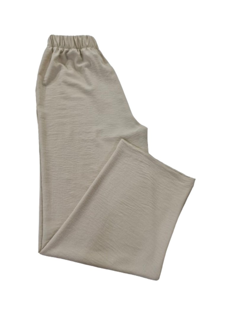 Styley - womaen wide pants CY fabric beige colore - Image 1