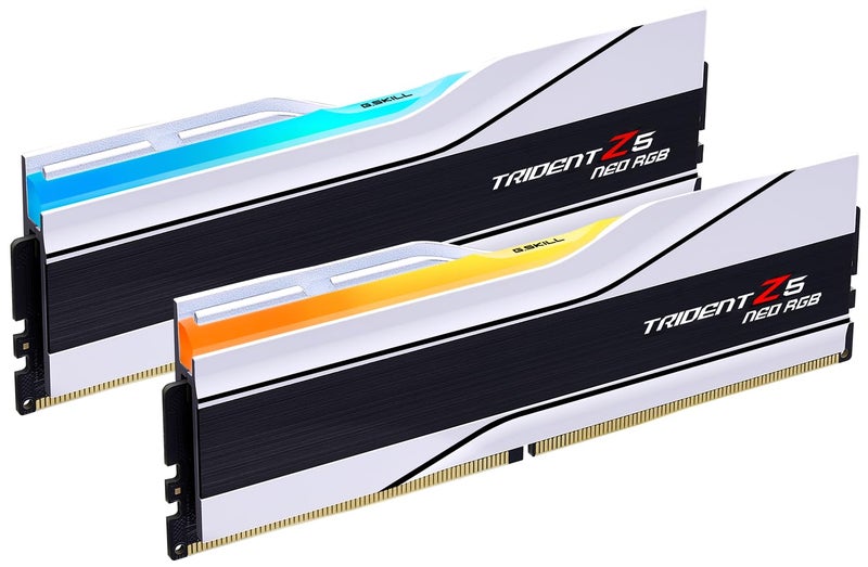G.SKILL Trident Z5 Neo RGB Series DDR5 RAM (AMD Expo) 48GB (2x24GB) 6000MT/s CL26-36-36-96 1.45V Desktop Computer Memory U-DIMM - Matte White (F5-6000J2636H24GX2-TZ5NRW) - Image 1