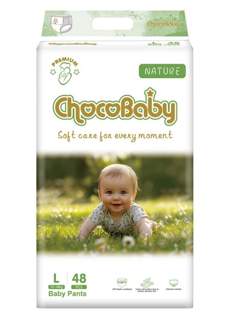 Chocobaby Premium Quality Baby Culotte Pants Diapers, Size L (10-14kg), 48 Count | Ultra-Breathable and Soft with Super Absorption - Image 1