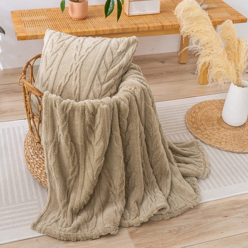 YUSOKI Sherpa Throw Blanket-3D Stylish Design Super Soft Fuzzy Cozy Warm Blanket Thick Plush Fluffy Furry Blankets for Teen Girls Women Couch Bed Sofa Chair Men Boys Gift(Tan,50"x65") - Image 4
