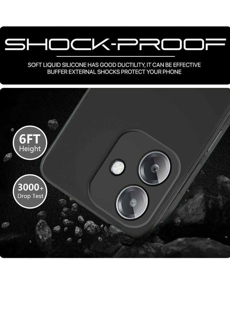 دبليو تيك غطاء حماية من السيليكون السائل الفاخر لهاتف اوبو A3x 5G 2024 - أسود - Image 2