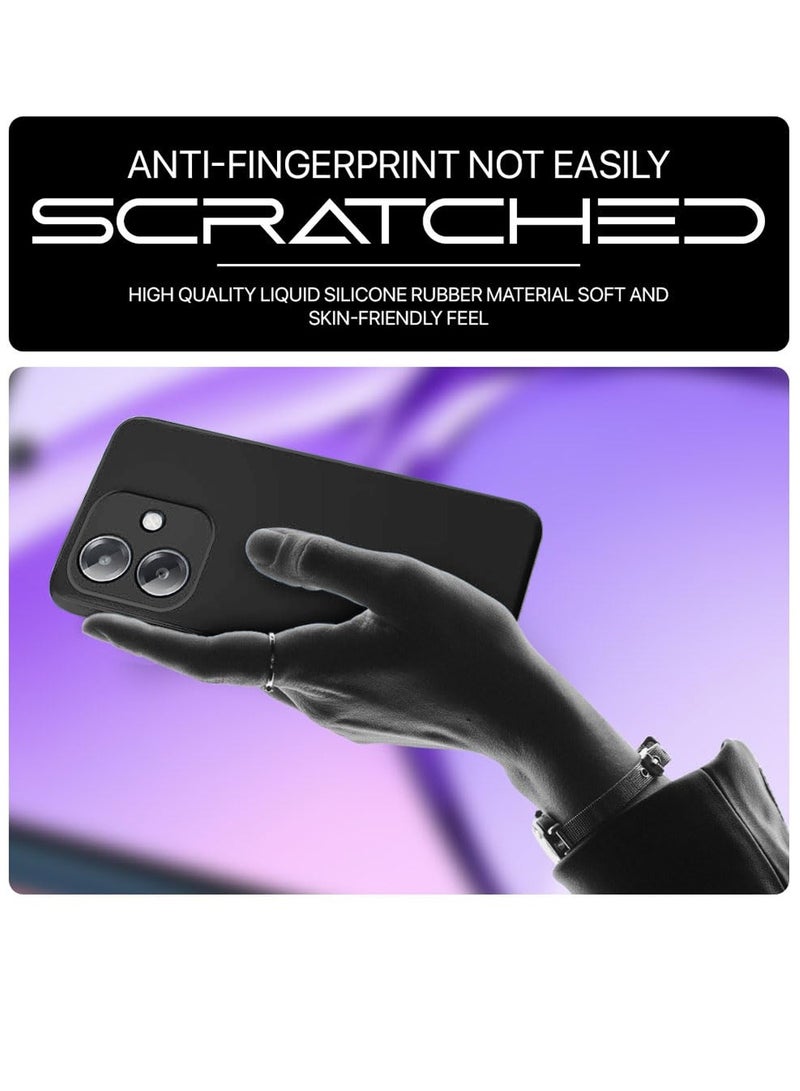 دبليو تيك غطاء حماية من السيليكون السائل الفاخر لهاتف اوبو A3x 5G 2024 - أسود - Image 5