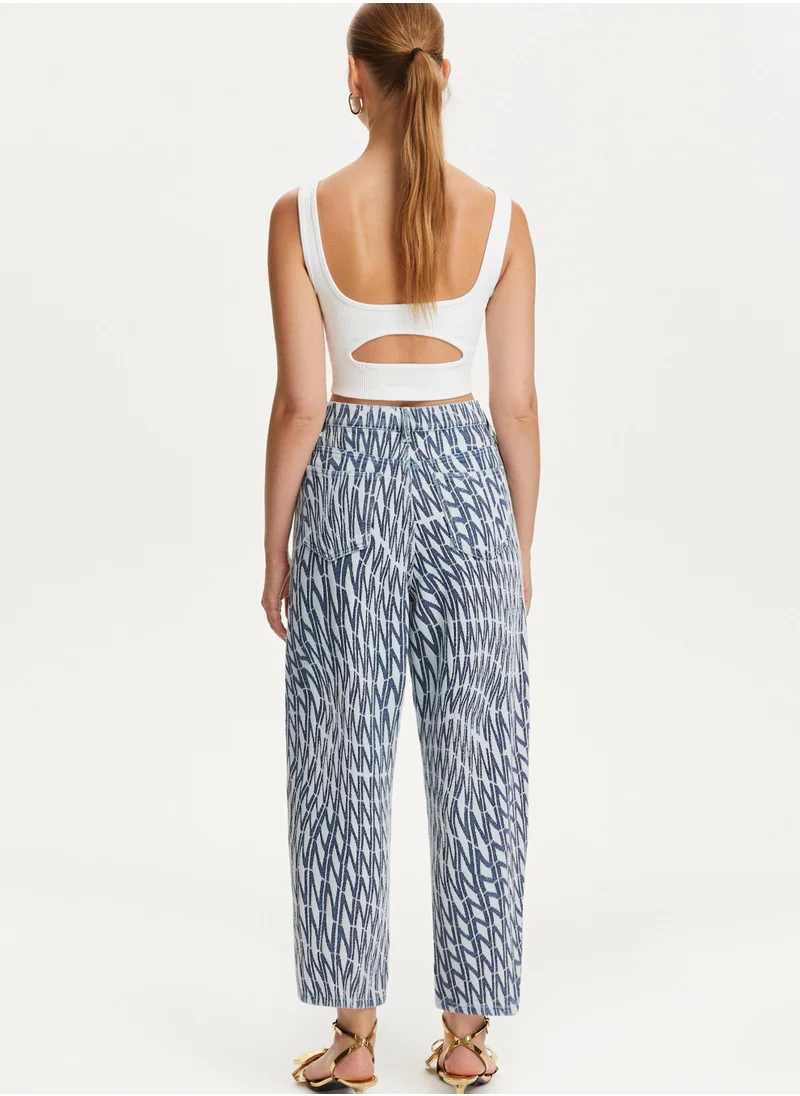 Nocturne Patterned Mom Jeans