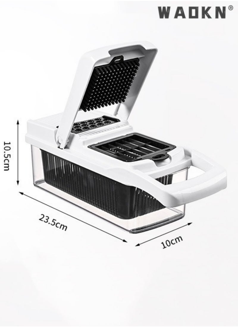 WAOKN 22-Piece Multifunctional Vegetable Chopper Cutter Slicer,Vegetable Slicer, All-in-one Kitchen Vegetable and Fruit Divider, Vegetable Cutter/grater/slicer, Suitable for Potatoes, Carrots, Cucumbers  - Image 4