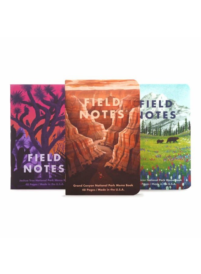 Field Notes : National Parks Series (Series B - Grand Canyon, Joshua Tree, Mount Rainier) - Graph Paper Memo Book 3-Pack - 3.5 x 5.5 Inch - Image 1