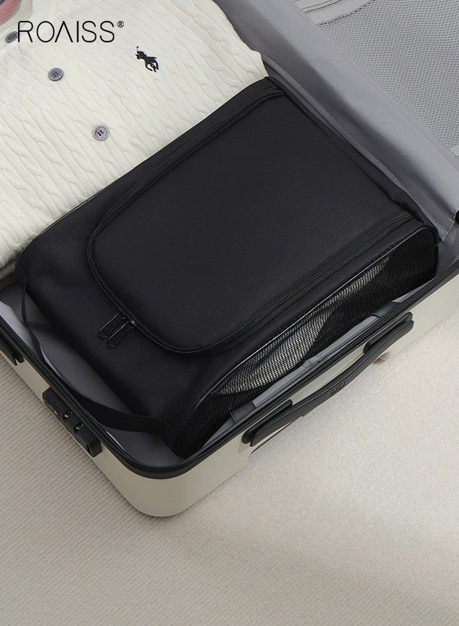 roaiss Extra-Large Dustproof Travel Shoe Bag with Sturdy Zipper Closure for Men and Women Portable Packaging Bag That Can Be Carried by Hand or Hung up Multi-functional Outdoor Storage Bag Black - Image 4