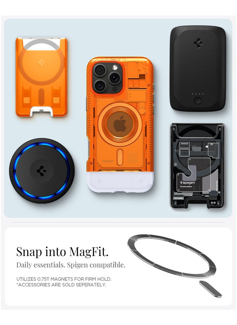Spigen - Classic C1 MagFit for iPhone 16 PRO Case Cover with MagSafe & Extreme Protection Tech - Tangerine - Image 1