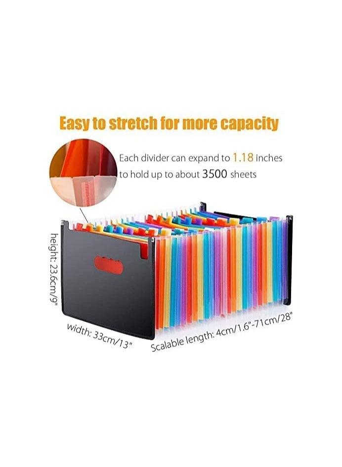 Expanding File Folder 24 Pockets, Multi-Color Accordion A4 Document Organizer with Expandable Wallet Stand – Works on A4 Size and Letter Size - Image 4