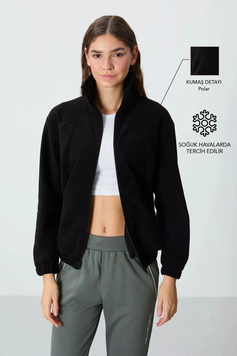 تومي لايف TOMMY Color Block Oversized Zip-Collar Sweatshirt