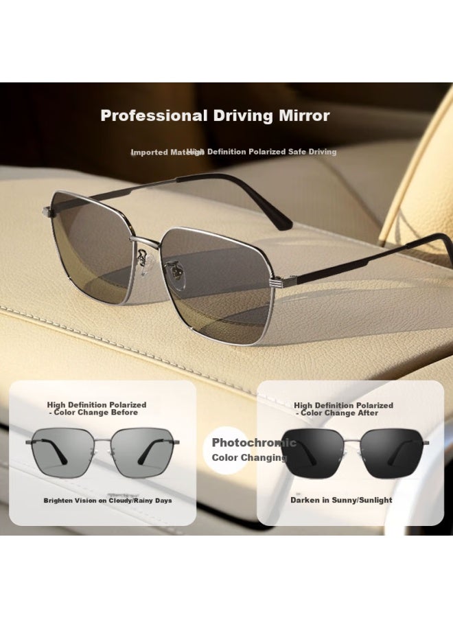 Morakot Molake Polarized Sungl For Men, Driving-specific Photochromic Myopia Gl, Day And Night Use, Uv Protection, High-intensity Driving Gl - Image 1