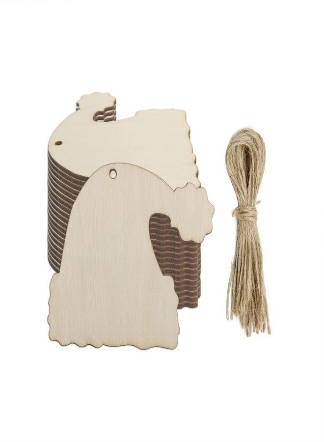 JANOU 20pcs Santa Hat Wood Cutouts Unfinished Wooden DIY Craft Tags Ornaments with Ropes for Birthday Wedding Christmas Tree Holidays Party Decoration - Image 1