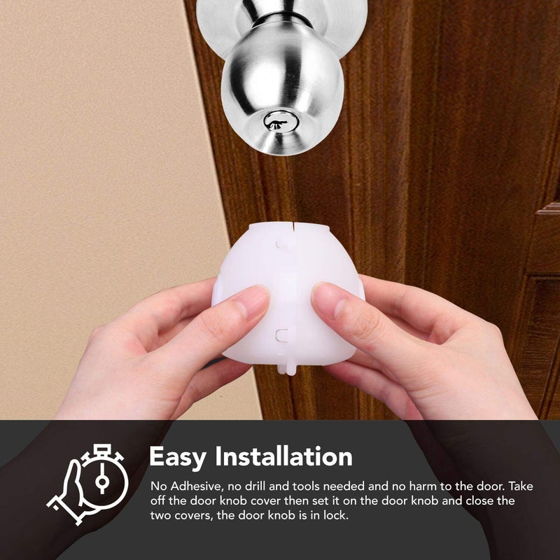 EUDEMON 6 Pack Baby Safety Door Knob Covers Door Knob Locks - Image 4