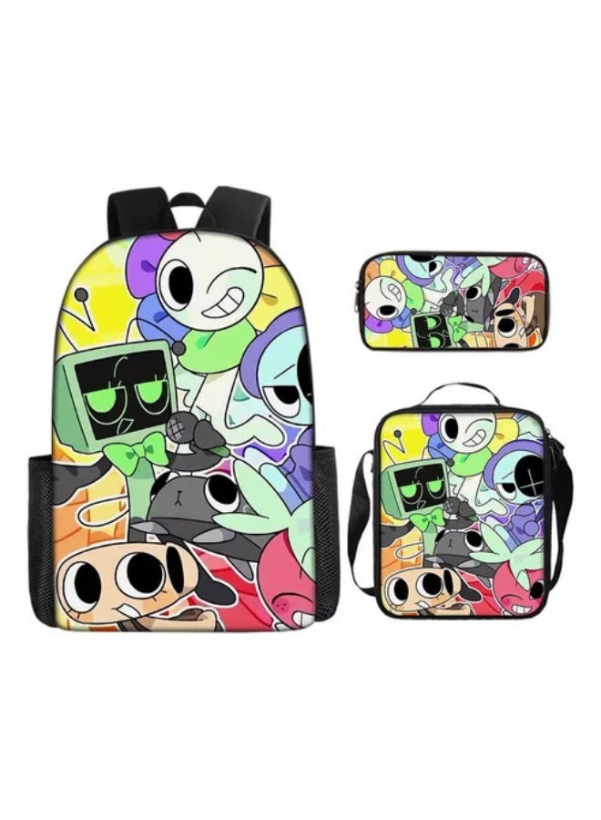 Sprunki Cartoon-Themed Student Backpack Set - Express Your Personality at School!