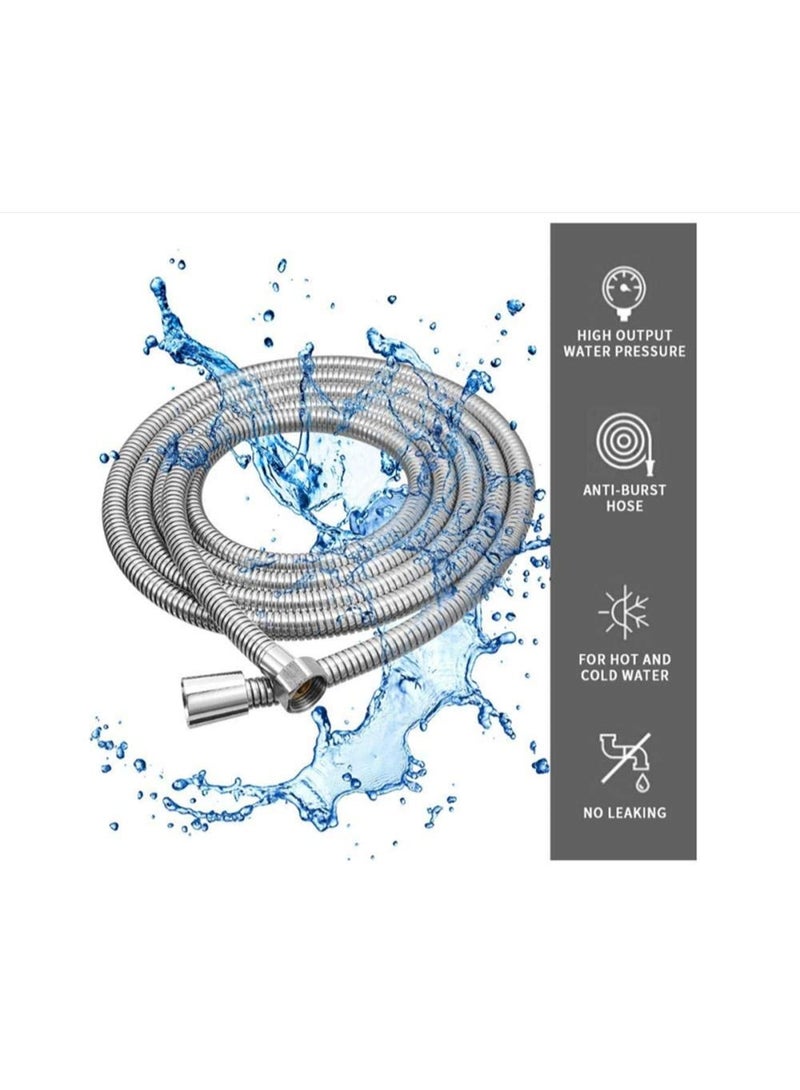 فاصولا خرطوم دش 2 متر، قابل للتوسيع من الستانلس ستيل مضاد للانفجار، خرطوم دش عالمي مضاد للالتواء (G1) - Image 2