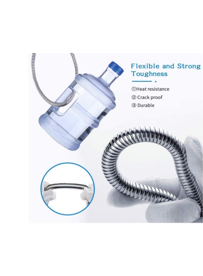 فاصولا خرطوم دش 2 متر، قابل للتوسيع من الستانلس ستيل مضاد للانفجار، خرطوم دش عالمي مضاد للالتواء (G1) - Image 5
