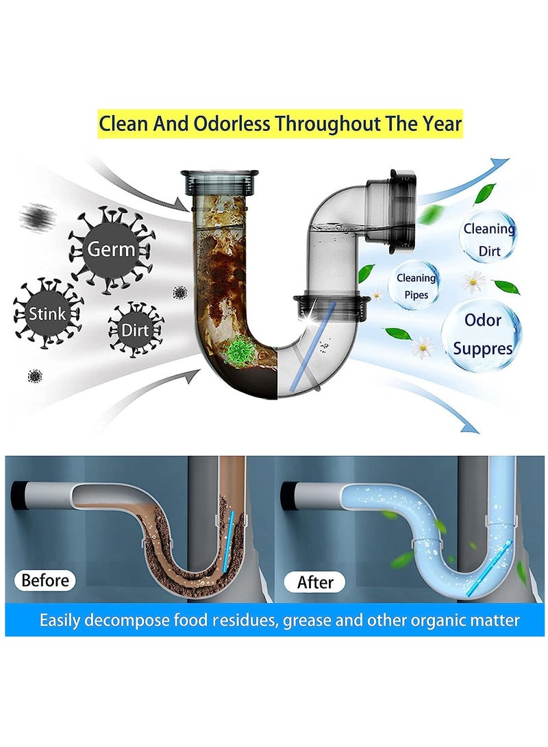 أعواد تنظيف المجاري لإزالة انسداد المجاري، أعواد مزيل روائح المجاري، لمنع تراكم الزيت والانسداد للمغاسل، الحمامات، الدش، وأجهزة التخلص، عبوة ٤ - Image 5