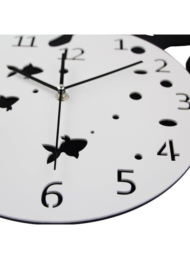 Timelike Fishbowl Cat ClockCreative Wall ClocksHome DIY Decoration WatchCat on Clock Living Room Mirror 3D Wall Design - Image 2