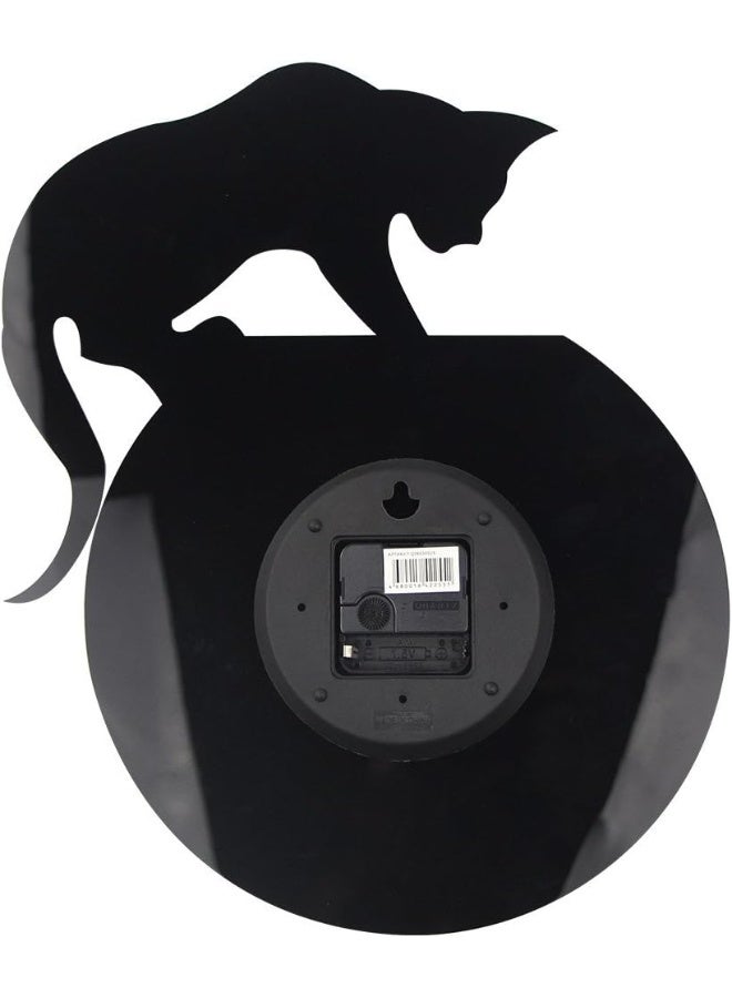 Timelike Fishbowl Cat ClockCreative Wall ClocksHome DIY Decoration WatchCat on Clock Living Room Mirror 3D Wall Design - Image 4