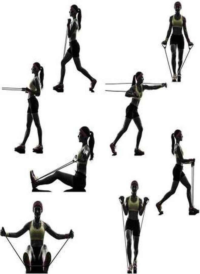 أنبوب مقاومة GRS® Power_28 لتقوية العضلات، حقيبة رياضية للرجال والنساء (أسود)، حامل تمارين الضغط من الفولاذ القوي وحبل القفز (أسود) (طقم) - Image 3