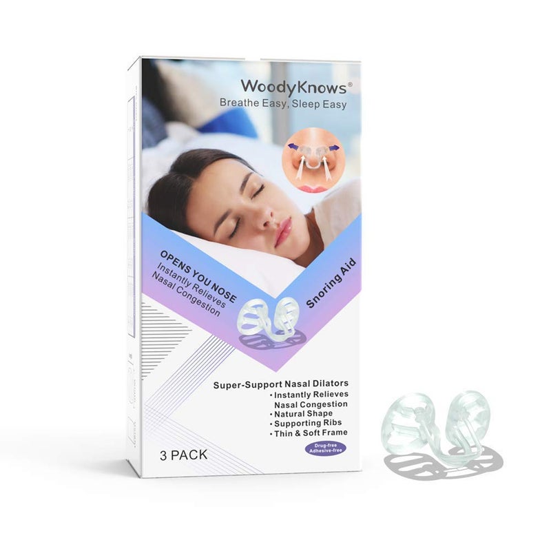 WoodyKnows Super-Support Nasal Dilator, Improves Sleep and Sports Airflow, Nasal Congestion and Nose-Related snoring aid (L 4Pack) - Image 1
