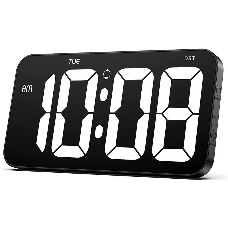 Digital Wall Clock Large Display108 USB Power LED Wall Clock with Jumbo Clear Digits WeekDateTime MemoryAdjustable Brightness Desk Clock For Living RoomKitchen BedroomClassroomOfficeGym