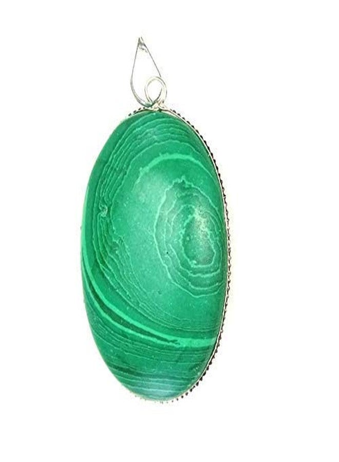 CA AGATE Hit malachite Oval shape pendant Crystal Crystal Pendant sterling steel - Image 2