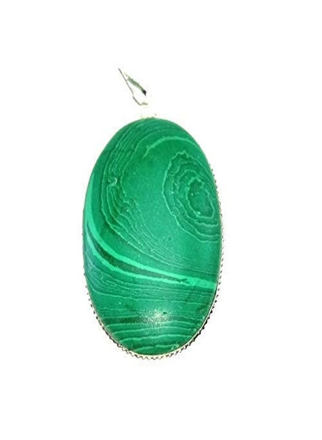 CA AGATE Hit malachite Oval shape pendant Crystal Crystal Pendant sterling steel - Image 3