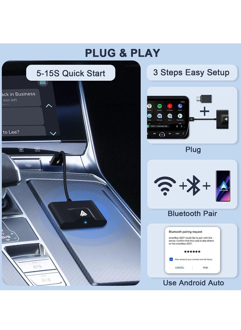 Generic - Android Auto Wireless Adapter for OEM Factory Wired Android Auto Cars, Plug & Play, Easy Setup Wireless Dongle for Android Phones, Converts Wired Android Auto to Wireless - Image 1