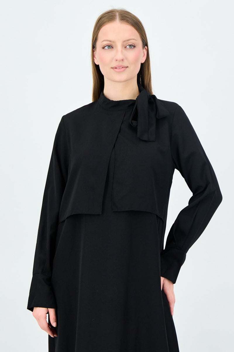 trendyol Women Solid Maxi Dress, Black - Image 3