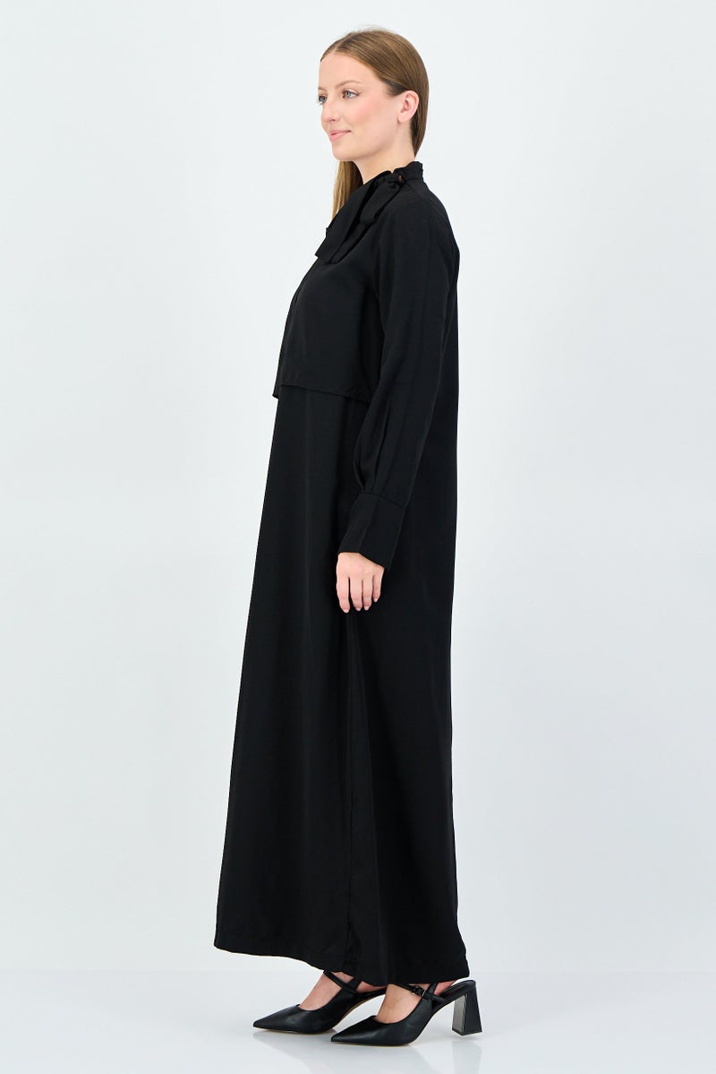 trendyol Women Solid Maxi Dress, Black - Image 4