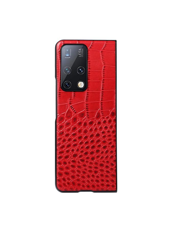 زبون جراب لهاتف Huawei Mate X2 مصنوع من جلد التمساح بطبقة علوية من جلد البقر - Image 2
