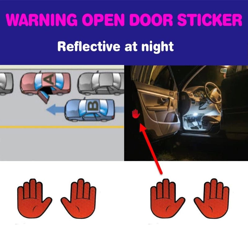 Canel 6 Pieces (2 Stickers Plus 4 Reflective Warning Open Door Sign), High Visibility, Baby in Car Sticker and Warning Open Door Sign, Baby on Board Sticker, Drive Safely Sticker - Image 4