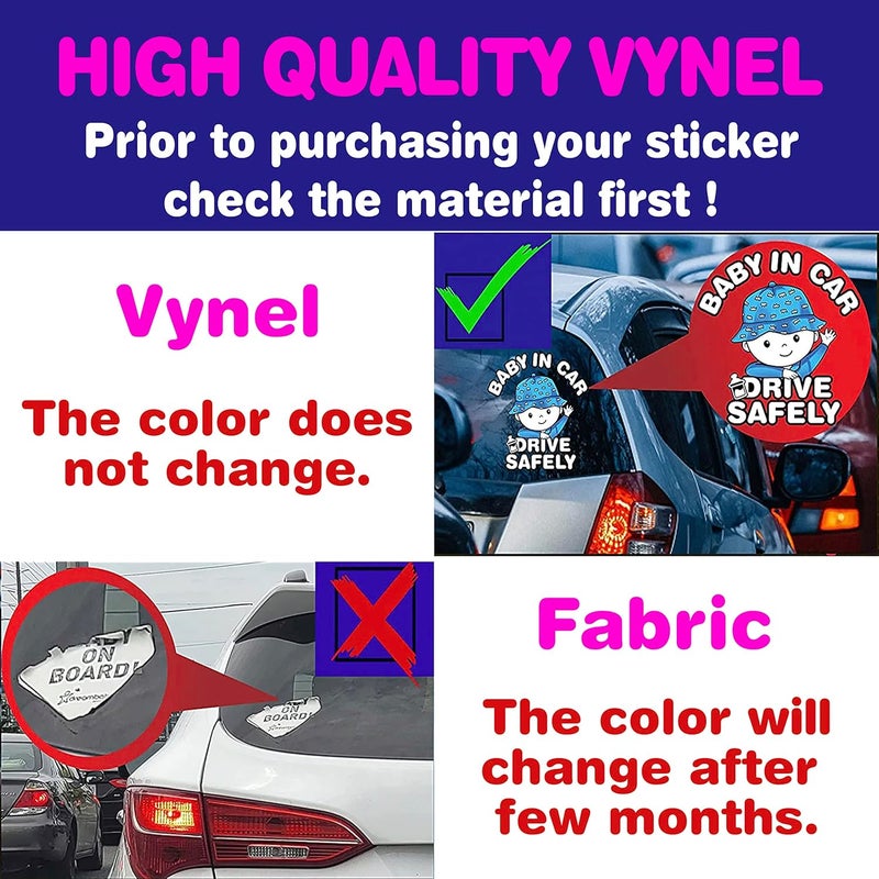 Canel 6 Pieces (2 Stickers Plus 4 Reflective Warning Open Door Sign), High Visibility, Baby in Car Sticker and Warning Open Door Sign, Baby on Board Sticker, Drive Safely Sticker - Image 5