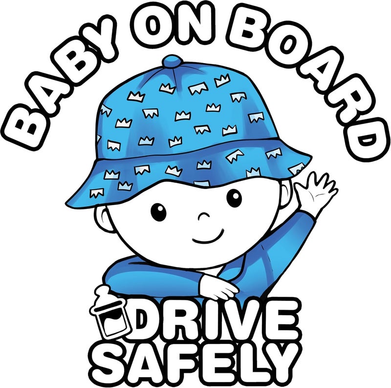 Canel 6 Pieces (2 Stickers Plus 4 Reflective Warning Open Door Sign), High Visibility, Baby in Car Sticker and Warning Open Door Sign, Baby on Board Sticker, Drive Safely Sticker - Image 1