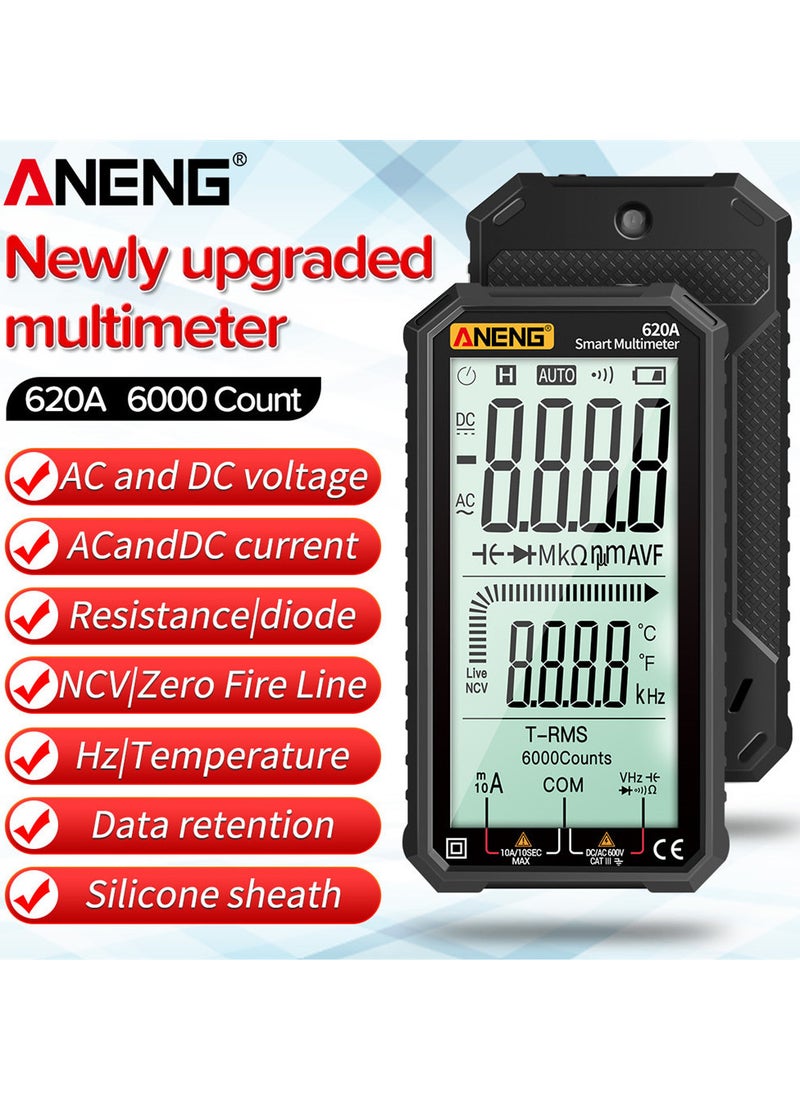 ANENG ANENG 4.7-Inch LCD Display AC/DC Digital Multimeter Ultraportable True-RMS Multimeter Auto-Ranging Multi Tester with Amp Volt Ohm Capacitance Continuity Temperature Frequency Diode Tests NCV Tester  - Image 2