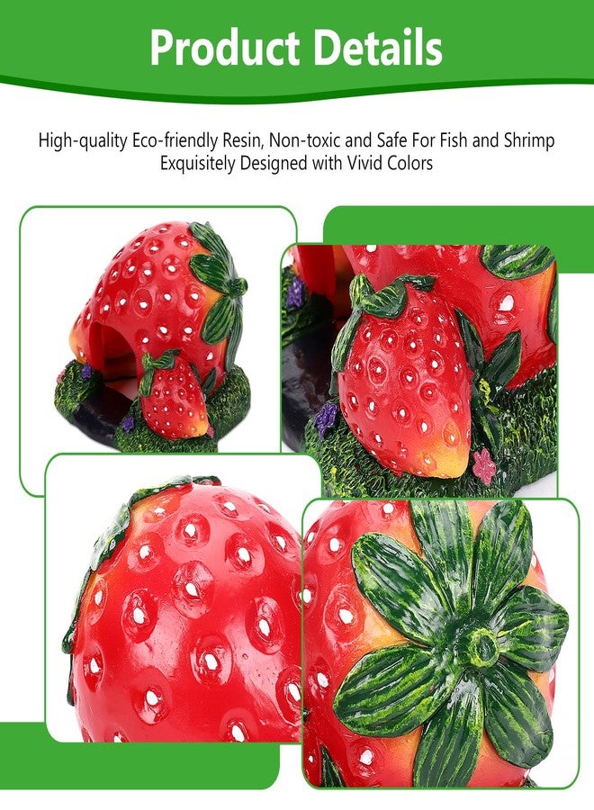 Hygger CO2 Strawberry Aquarium Decoration Resin-Cute Fish Tank Ornament with Hiding Cave for Betta & Small Fish-Approx. 4.7" L x 4.3" W x 3.5" H (Strawberry) - Image 4