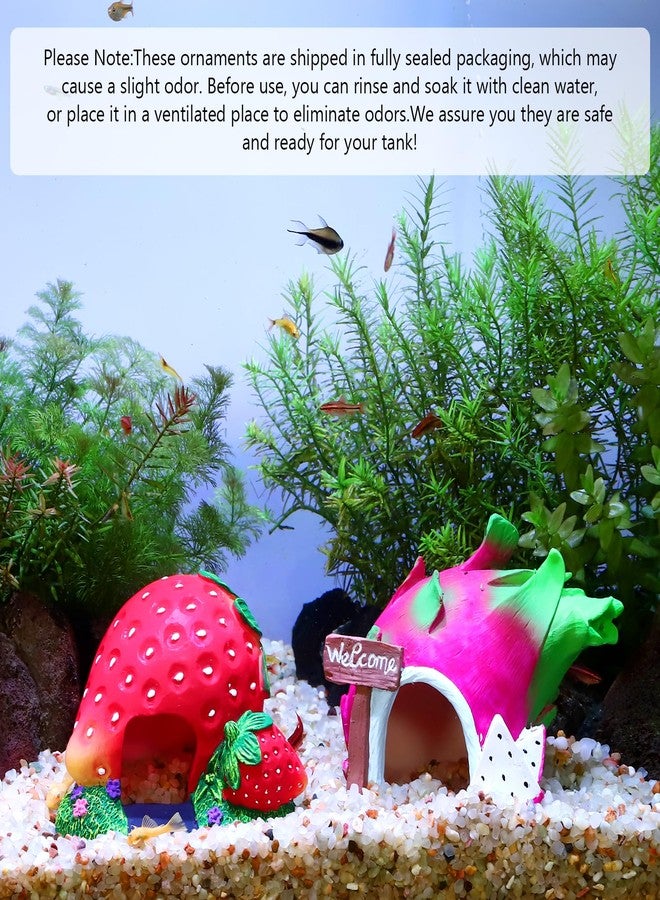 Hygger CO2 Strawberry Aquarium Decoration Resin-Cute Fish Tank Ornament with Hiding Cave for Betta & Small Fish-Approx. 4.7" L x 4.3" W x 3.5" H (Strawberry) - Image 5