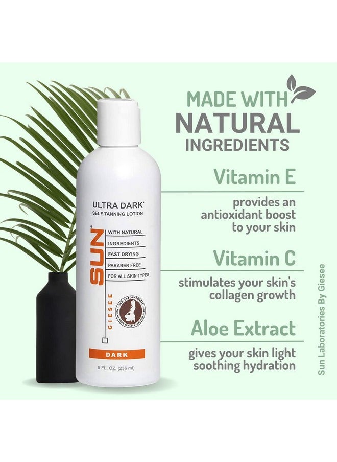 Sun Laboratories by Giesee Sun Laboratories By Giesee Self Tanning Lotion, Tan Maintainer, and Exfoliant Body Gel - 3-Pack 8 Oz. Bottles, Non-Toxic Self Tanner, Ultra Dark Sunless Tanning Lotion  - Image 3
