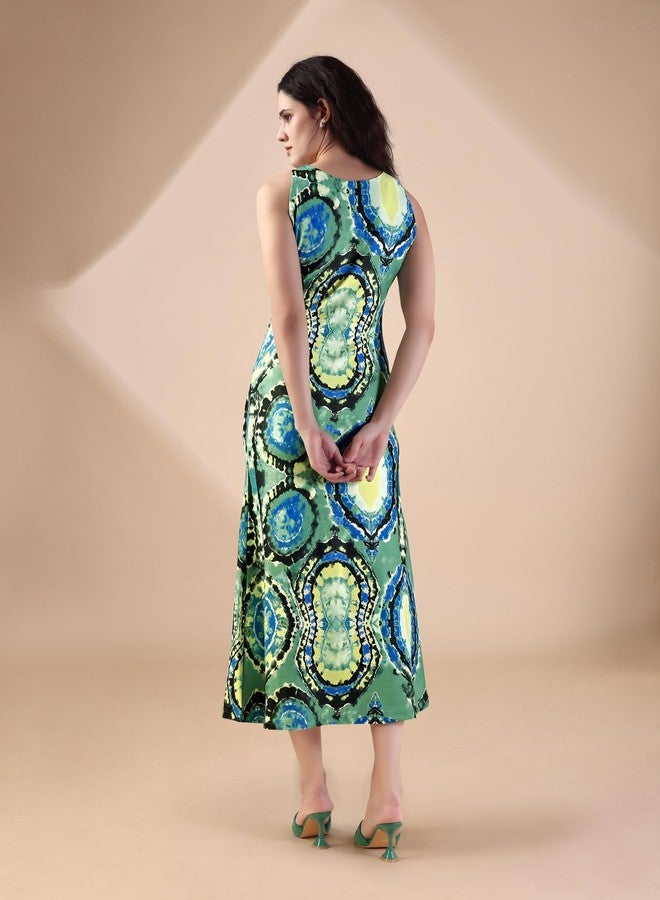 PURVAJA Women’s A-Line Maxi Dress (Wini-200-L_Green) - Image 3