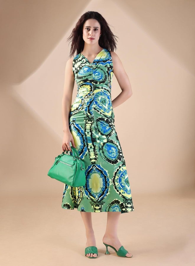 PURVAJA Women’s A-Line Maxi Dress (Wini-200-L_Green) - Image 4