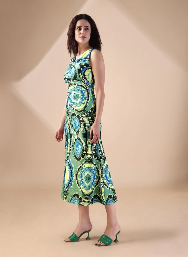 PURVAJA Women’s A-Line Maxi Dress (Wini-200-L_Green) - Image 2
